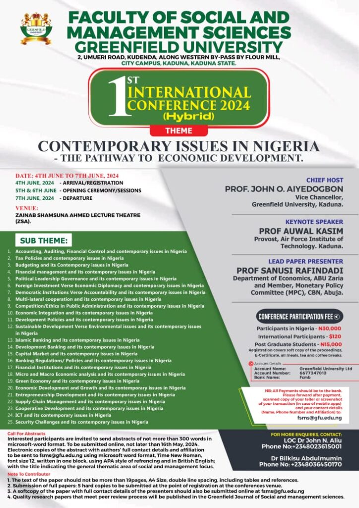1st International (Hybrid) Conference 2024 on Contemporary Issues in Nigeria